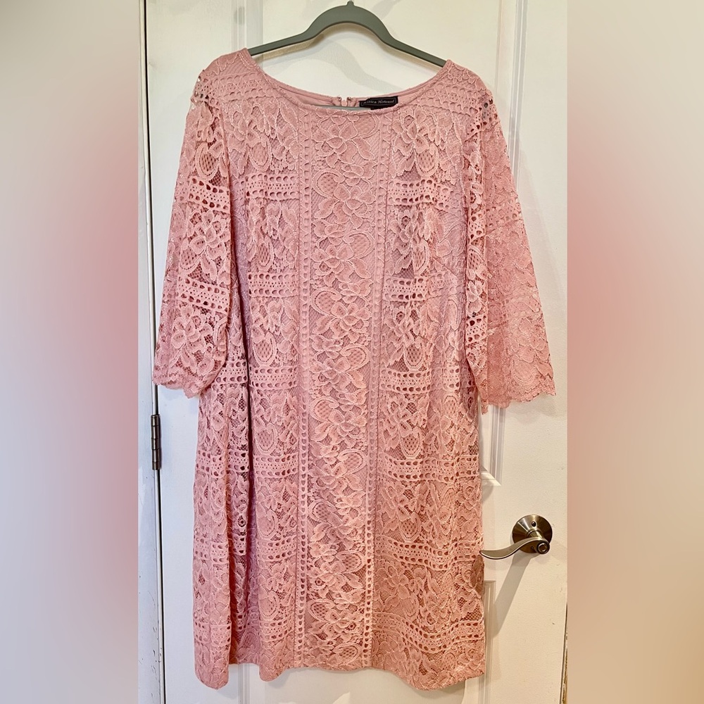Jessica Howard Pink Lace Midi Dress
